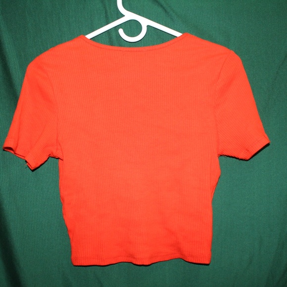 Vibrant Orange Crop Top - Picture 2 of 8